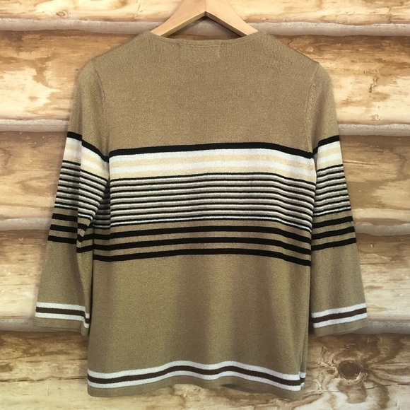 Sag Harbor striped layered cardigan & mock shell size small - Picture 9 of 10